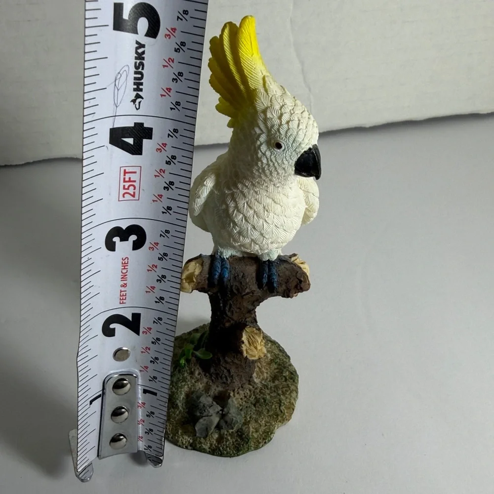Charming Cockatoo Bird Figurine with Yellow Crest